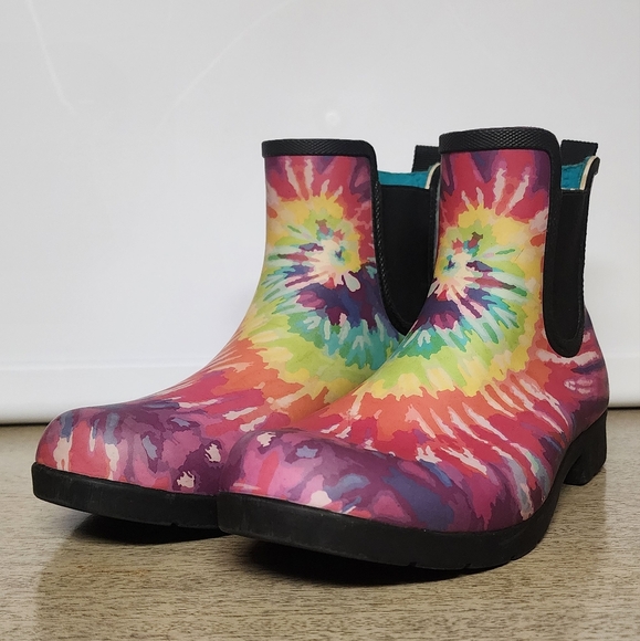 chooka Shoes - Chooka Short Rainboots Rainbow Tie-Dye Sz 9